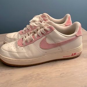 Nike retros, red and white pinstripes